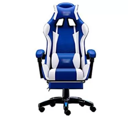 https://www.xgamertechnologies.com/images/products/Comfortable racing gaming chair with massage,recline and footrest {blue and white}.webp